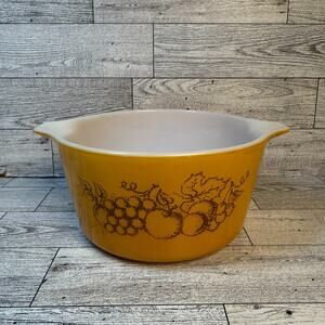 Promotional Pyrex Old Orchard 1Qt Casserole‎ Dish ~473~ Made In USA